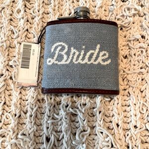 Bride Needlepoint Flask in Blue by Smathers and Branson